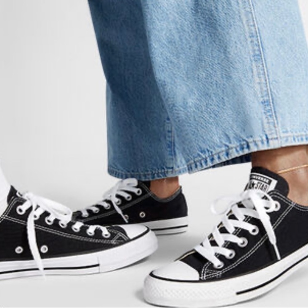 Classic Black Low-Top Canvas Sneakers, Please Read Description!